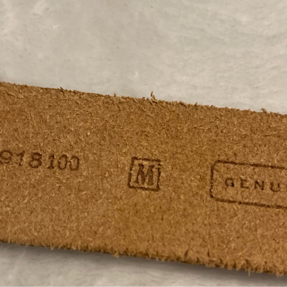 Fossil Beige Patterned Leather  Belt with Embellished Buckle Size M - Picture 5 of 15